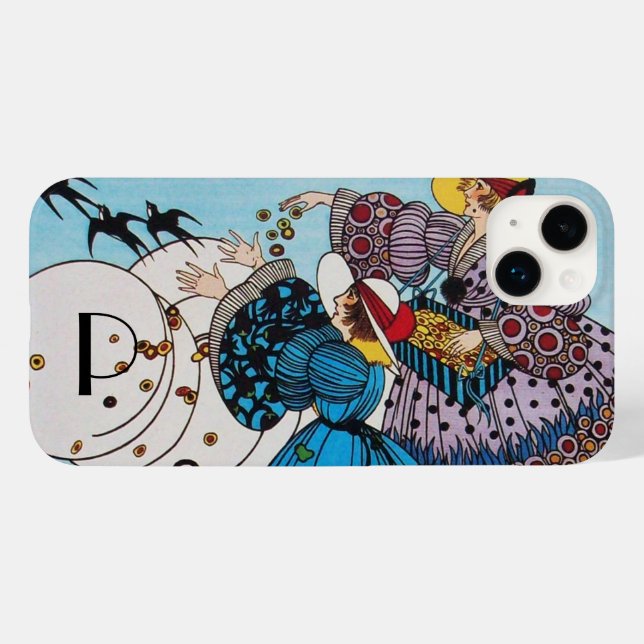SPRING BIRDS /  FASHION COSTUME DESIGNER MONOGRAM Case-Mate iPhone CASE (Back (Horizontal))