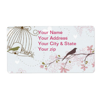 Spring Birds & flowers Label