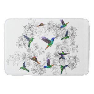 Spring Birds - Hummingbird - Choose/Add Your Colou Bath Mat