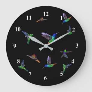Spring Birds - Hummingbird - Choose/Add Your Colou Large Clock