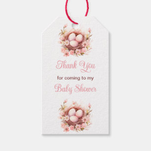 Spring Birds Nest Baby Shower Gift Tags