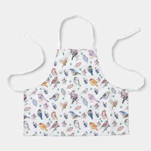 Spring Birds Pattern Apron