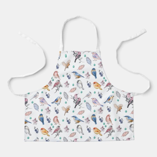 Spring Birds Pattern Apron (Front)