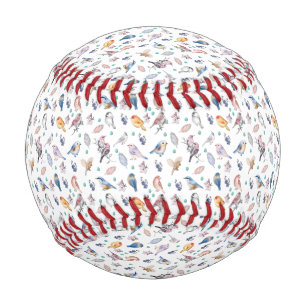 Spring Birds Pattern Baseball
