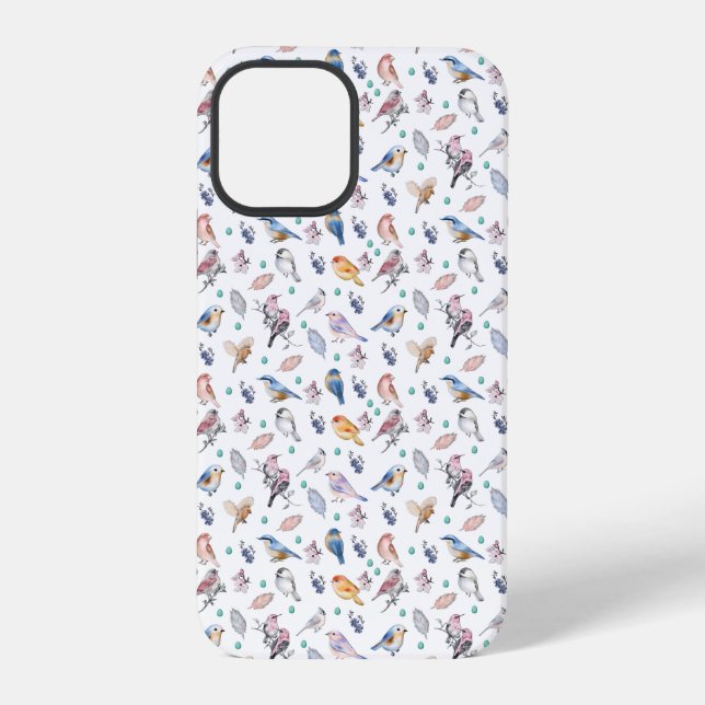 Spring Birds Pattern iPhone Case (Back)