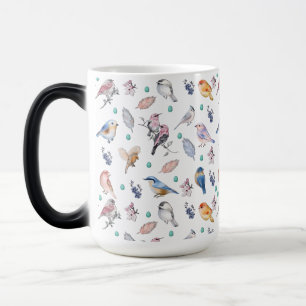 Spring Birds Pattern Magic Mug