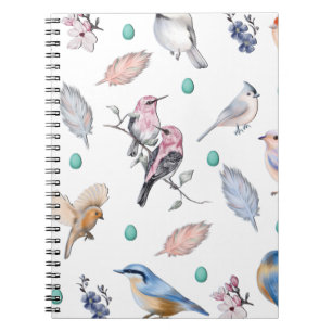 Spring Birds Pattern Notebook