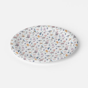 Spring Birds Pattern Paper Plate