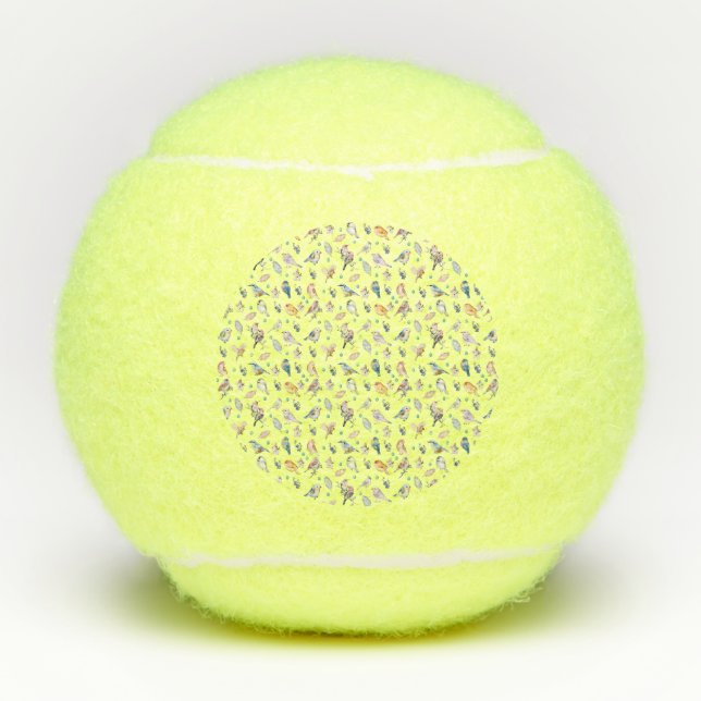Spring Birds Pattern Tennis Balls (Front)