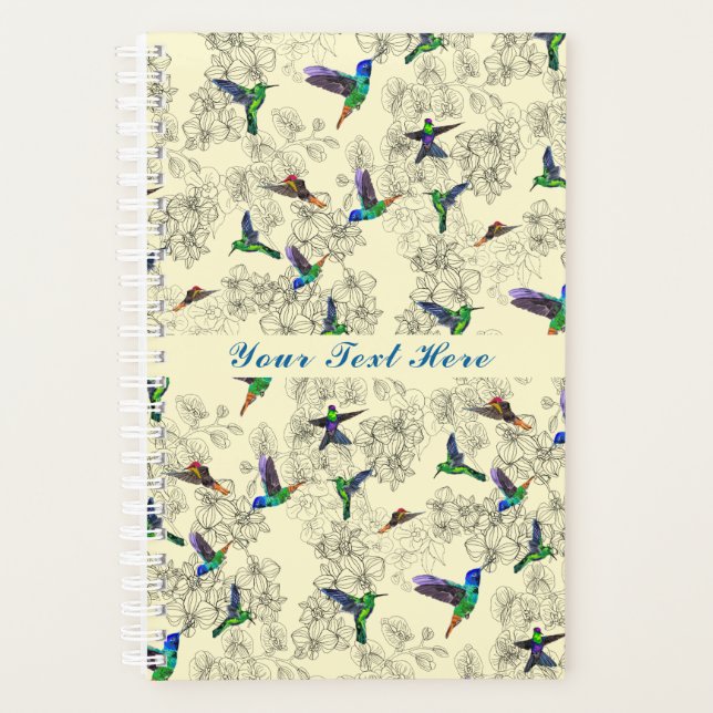 Spring Birds Planner - Custom Text Name (Front)