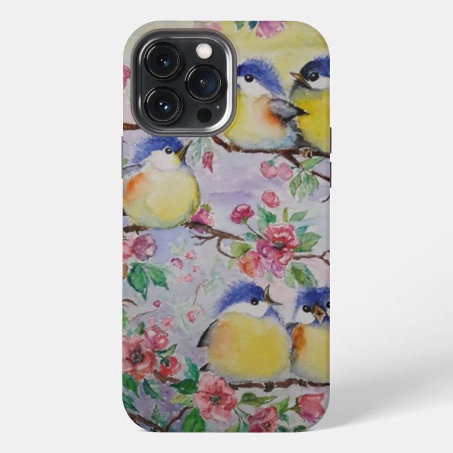 Spring Birds Sparrows iPhone Case (Back)