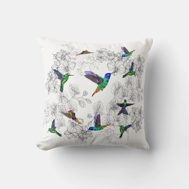 Spring Birds Throw Pillow (Front)