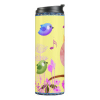 Spring Birds (w/ initials) Thermal Tumbler