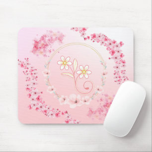Spring Blessing – Pink Floral Illustration Mouse Pad