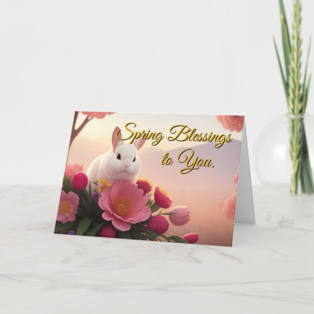 Spring Blessings - Spring Easter Greeting Card (Front)