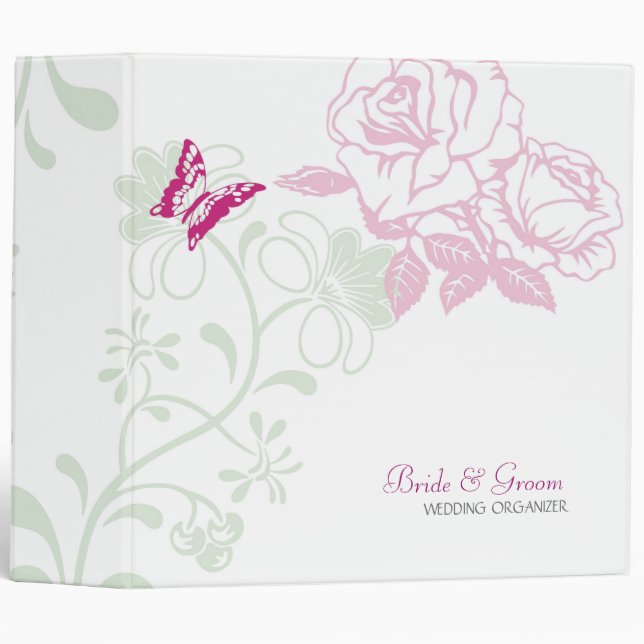 Spring Bliss (Rose) Wedding Binder (Front/Spine)