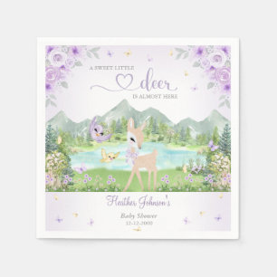 Spring Bloom and Butterflies Deer Baby Shower Napkin
