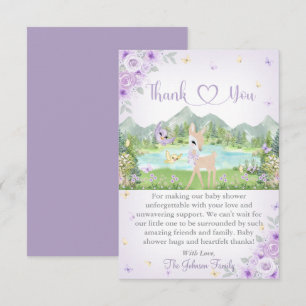 Spring Bloom and Butterflies Deer Baby Shower  Thank You Card