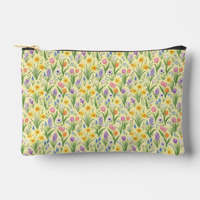 Spring Bloom Burst Pattern Accessory Pouch (Front)