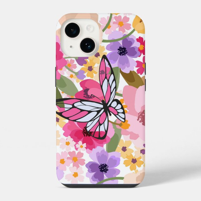 Spring Bloom Butterfly Design  iPhone Case (“Vibrant petals, delicate wings — pure spring energy.”)