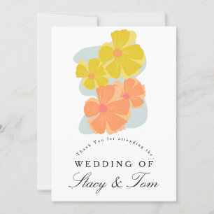 Spring Bloom Cosmos Hand Drawn Wedding   Card
