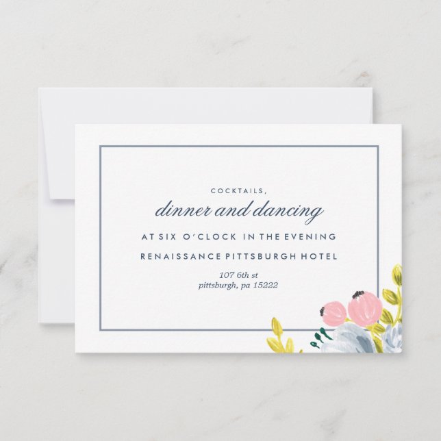 SPRING BLOOM FLORAL reception card (Front)