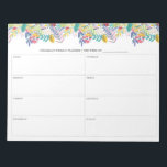 Spring Bloom Flowers Weekly Planner Notepad<br><div class="desc">Spring Bloom Flowers Garland Weekly Planner | Plan and schedule your week with this floral weekly planner. It features flowers illustrations of purple, blue, green and pink flowers with greenery. This botanical weekly planner will be perfect as a gift. Personalize by using the fields provided and use the "Customize Further"...</div>