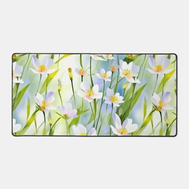 Spring Bloom Soft Floral  Desk Mat (Front)