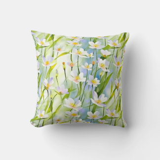 Spring Bloom Soft Floral Throw Pillow