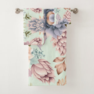 SPRING BLOOM SOFT PEACH BATHROOM TOWEL SET