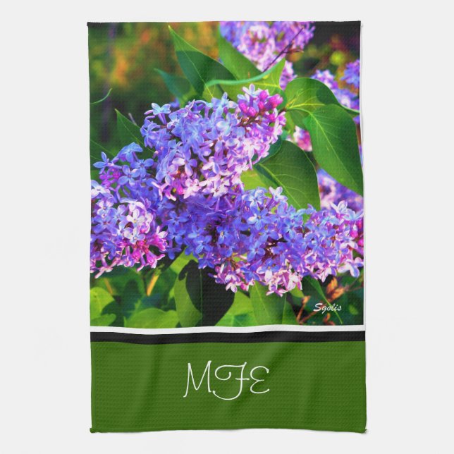 Spring Blooming Lilacs Kitchen Towel (Vertical)