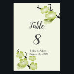 Spring Blooms Green Wedding Table Number Card<br><div class="desc">Spring blooms decorate the green wedding table card that is part of the green blossoms and butterfly wedding invitation design. The detail card design allows you to colour the blooms your way. How? Please choose the background colour. If you have more items you plan to colour match remember to write...</div>