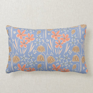 Spring Blooms Periwinkle Lumbar Pillow