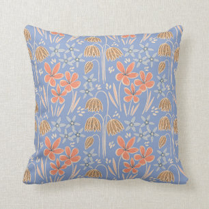 Spring Blooms Periwinkle Throw Pillow