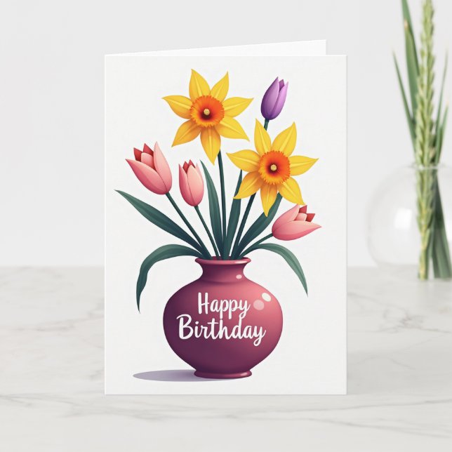 Spring Blossom Birthday Card (Front)