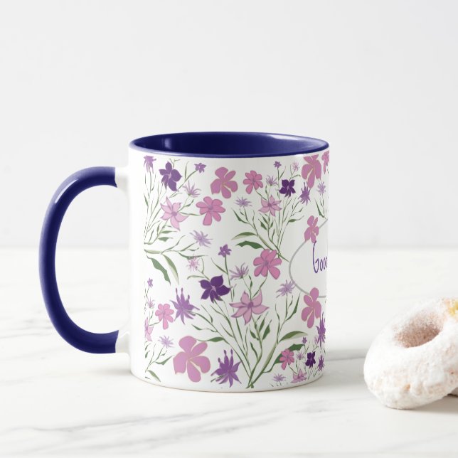 Spring Blossom Flowers Coffee Mug (With Donut)