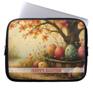 Spring Blossom Magic with Easter Egg Splendour Laptop Sleeve