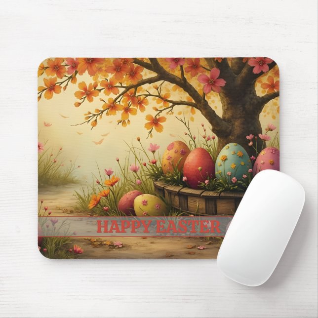 Spring Blossom Magic with Easter Egg Splendour Mouse Pad (With Mouse)