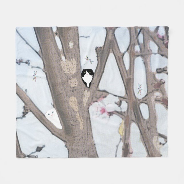 Spring Blossom Medium Fleece Blanket (Front (Horizontal))