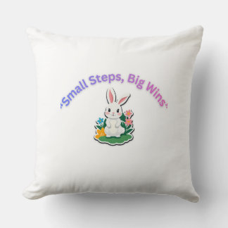 Spring Blossom Minimal Rabbit Throw Pillow