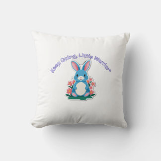 Spring Blossom Minimal Rabbit Throw Pillow