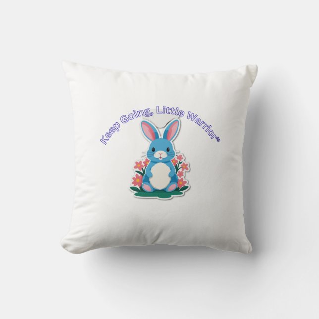 Spring Blossom Minimal Rabbit Throw Pillow (Front)