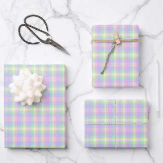 Spring Blossom Plaid  Wrapping Paper Sheet