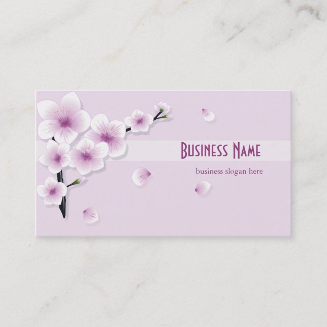 Spring Blossom Purple Flowers Business Business Card (Front)