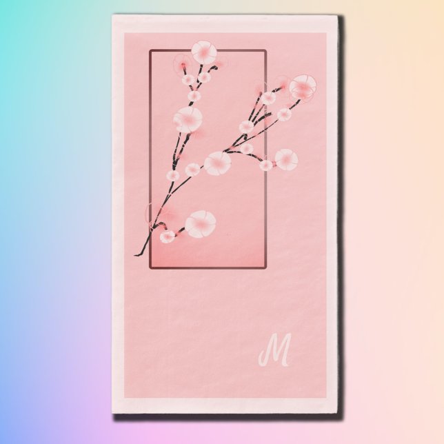 Spring Blossom - Sakura -monogrammed Napkin (Creator Uploaded)