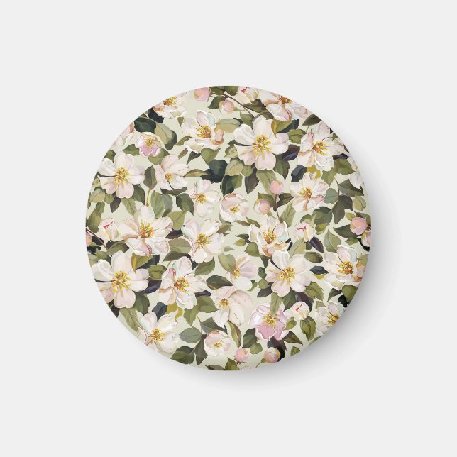 Spring Blossom Tree Branches Pattern Magnet (Front)