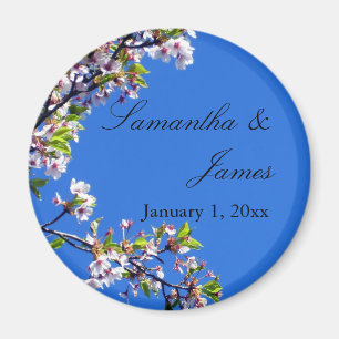 Spring Blossoms and Sky Personal Wedding Magnet