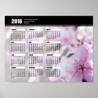 Spring Blossoms Calendar 2016 Poster
