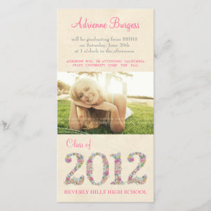 Spring Blossoms Class of 2012 Graduation PhotoCard Announcement