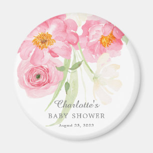 Spring Blossoms Floral Baby Shower Magnet